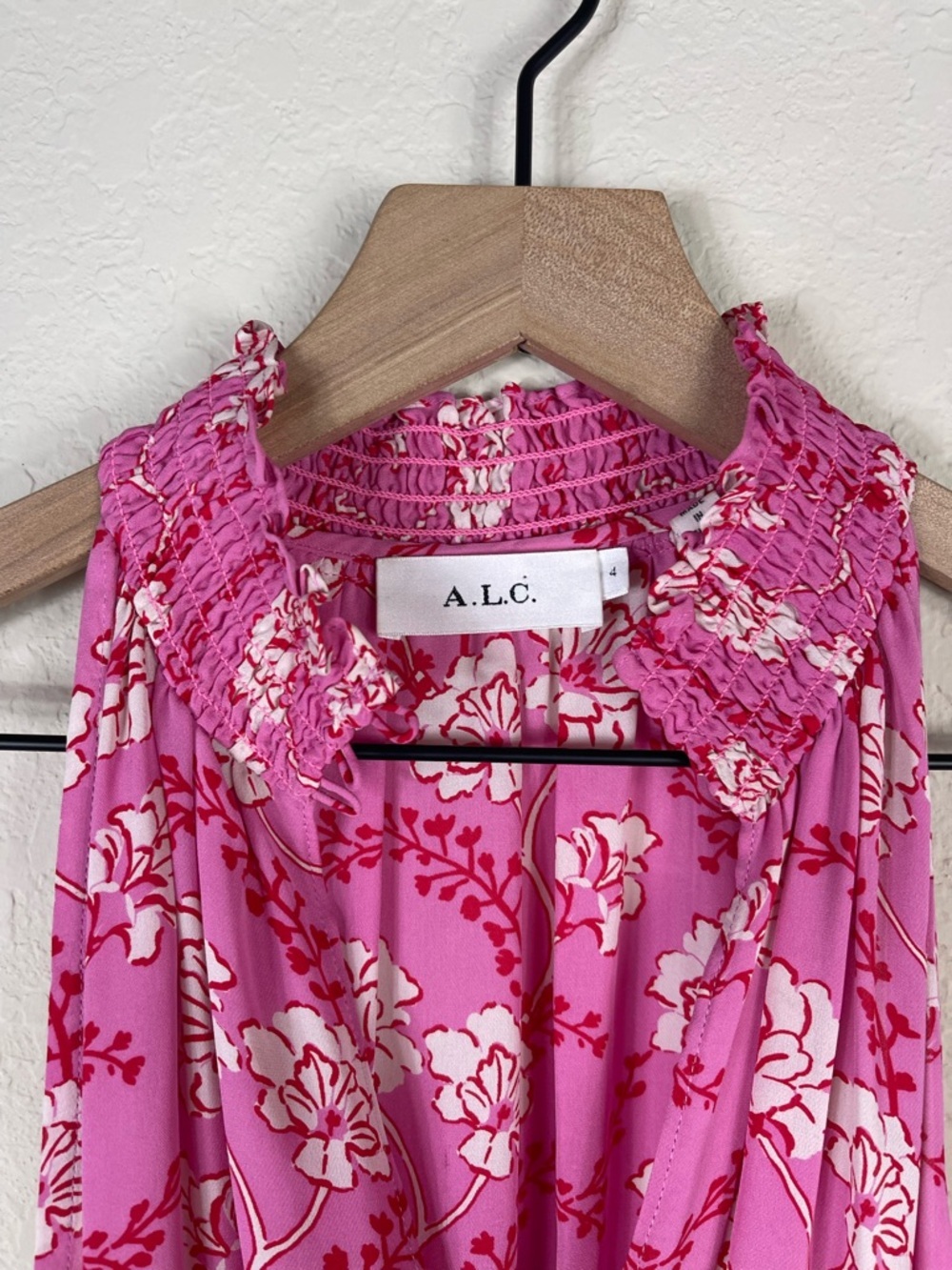ALC Cody Silk Floral Halter Dress Pink Size 4 - Picture 4 of 8